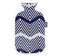 Fashy Bouillotte tricotée à chevrons bleu marine 2 l