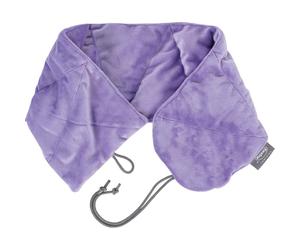 Fashy Coussin de nuque avec housse moelleuse, garnissage pépins de raisin, 64 x 14,5 cm, lilas