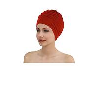 Fashy Fabric Swim Caps Bonnet de Bain en Tissu avec liining en Plastique pour Femmes, Rouge, Taille Unique