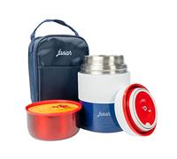 FASIAH Thermos Alimentaire Acier Inoxydable, Boites Isotherme Chaud 750ml, Lunch Box sans BPA, Mug, Sac Voyage pour Repas Chaud, Café, Soupe à emporter (drapeau France Blue, White, Red)