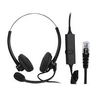 fasient Casque téléphonique Téléphone Fixe Casque Filaire RJ11 Casque de Bureau avec Microphone antibruit pour Le Service Client du Centre d'appels