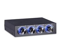 fasient Contrôleur de Vitesse de Ventilateur DC 12V 4 canaux réglables pour contrôleur de Vitesse/température avec LED Bleue pour PC Cpmputer, réduction de la Chaleur