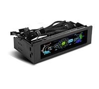Fasient Contrôleur de Vitesse pour 5 Ventilateurs, Panneau Avant LCD, Capteur de Température CPU, Mode Automatique et Manuel