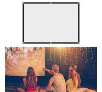 fasient Écran de Projection 60in/72in/84in/100in 4: 3 Rideau de projecteur en Tissu de Polyester synthétique Pliable sans pli pour cinéma Maison intérieur extérieur, Portable(100pouces)