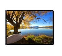 fasient Écran de Projection 60in/72in/84in/100in 4: 3 Rideau de projecteur en Tissu de Polyester synthétique Pliable sans pli pour cinéma Maison intérieur extérieur, Portable(84pouces)