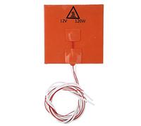 fasient Pièce de Rechange de Plaque de lit Chauffant pour imprimante 3D, Coussin de lit Chauffant en Silicone 12V 120W avec Support adhésif (120 * 120mm)