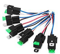 Fasizi 6Pcs 12V 30A Fusible Relais Commutateur Harnais ATO/ATC Lame Fusible, 4 Broches SPST Automobile Relais Électriques avec Heavy Duty 14 AWG Fils