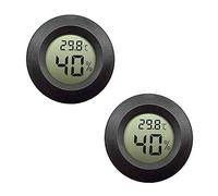 Fasizi Lot de 2 mini thermomètres hygromètres numériques à écran LCD - Noir