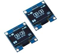Fasizi Lot de 2 modules d'affichage LCD OLED 1,3" IIC I2C 128 x 64 SSH1106 pour Arduino AVR PIC STM32 - Bleu