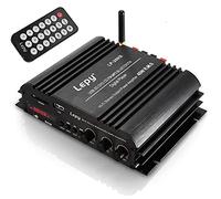 Fasizi LP-269S Amplificateur Bluetooth 2 canaux HiFi stéréo 45 W Lecteur multimédia avec alimentation 5 A pour voiture Auto Motor Amp - Noir