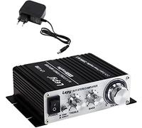 Fasizi LP-V3S Amplificateur de puissance stéréo Hi-Fi 2 Ch 25WR.M.S Haut-parleur avec entrée audio 3,5 mm Prise MP3 3,5 mm avec alimentation 3 A pour ordinateur MP3 etc. - Noir