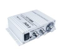 Fasizi LP-V3S Lecteur numérique Alimentation de voiture Hi-Fi Amplificateur stéréo Haut-parleur Entrée audio 3.5 mm MP3 Moto Super BASS AMP 2x 25W RMS (Alimentation non incluse) -Argent