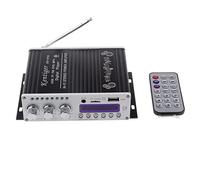 Fasizi Mini Bluetooth Hi-FI Stéréo Audio AMP Amplificateur Bass Booster MP4 12V Support FM MP3 TF USB DVD pour Voiture Moto - Noir