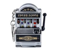Fasizi Porte-clés machine à sous, porte-clés jackpot porte-bonheur, mini breloque de casino, cadeau pour adultes