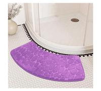 Fasksh Tapis de bain incurvé - Tapis de douche antidérapant et absorbant en relief (violet)