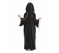 FASLOLSDP Costume de faucheuse pour enfant - 2 pièces - Costume de fantôme effrayant - Démon Grim Reaper - Costume de carnaval, d'Halloween et de cosplay