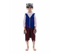 FASLOLSDP Costume de faucheuse pour enfant - 2 pièces - Costume de fantôme effrayant - Démon Grim Reaper - Costume de carnaval, d'Halloween et de cosplay