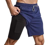 FASLOLSDP Short cargo pour homme, taille élastique, pantalon de sport, short de loisirs, respirant, entraînement de fitness avec poches intégrées, pantalon de sport court pour la salle de gym, le