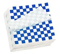 Fasmov Lot de 1000 feuilles de papier à sandwich pour panier alimentaire Bleu et blanc 30,5 x 30,5 cm