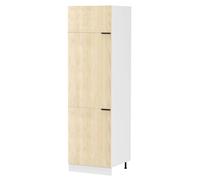 Fasola armoire haute pour cuisine 60 cm 3 portesReproduction chêne, blanc.