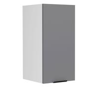 Fasola meuble haut de cuisine 30 cm 1 porte gris anthracite, blanc.