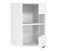 Fasola meuble haut de cuisine 40 cm 1 porte en verre blanc.