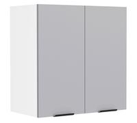 Fasola meuble haut de cuisine 60 cm 2 portes gris anthracite, blanc.