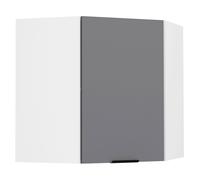 Fasola meuble haut de cuisine , armoire d'angle 1 porte gris anthracite, blanc.