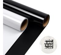 Fasood Rouleau Vinyle Thermocollant 30,5X152CM, 2 Rouleau Flex Thermocollant pour Tissus, Vinyle Film pour T-shirt, Sacs, Vêtements, Bonnets, Pantalons (Noir/Blanc)