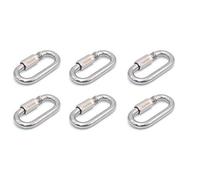 Faspiroty 6 pièces M8 Clip de Mousqueton de Verrouillage Petit Lien Rapide connecteur de chaîne Anneau de Verrouillage Porte-clés Boucle