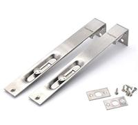 Faspiroty Lot de 2 loquets de porte secondaires en acier inoxydable 304 brossé avec gâche et vis 20,3 cm