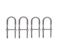 Faspiroty Lot de 4 boulons d'arrimage en forme de U en acier inoxydable M5 x 78 mm