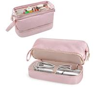 Fasrom Sac de Rangement Compatible avec le Sèche-cheveux Dyson Airwrap, Sac de Voyage Largement Ouvert Compatible avec les Attaches Shark Flexstyle Stockage Titulaires de sèche-cheveux de Voyage, Rose