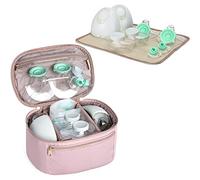 Fasrom Sac de Tire-Lait Compatible avec Les Pompes Elvie Et Medela Pump, Sac de Transport pour Tire-Lait avec Tapis ImperméAble pour Les Mamans Qui Travaillent Et Qui Voyagent, Rose(Sac Seulement)