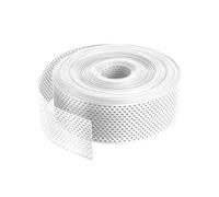 Fassadenprofile grille d’aération PVC 60m x 50mm - 2x grille de ventilation rectangulaire anti-insectes pour toiture/gouttière - Blanc