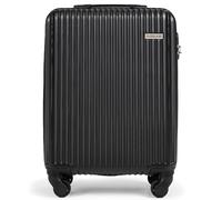 FASSLINE Valise Cabine 55x39x20 cm, 36 l, Bagage à Main Rigide ABS, roulettes 360°, Serrure à Combinaison, poignée télescopique, Taille M, Valise Trolley à Coque Rigide, Noir