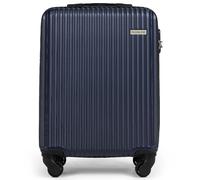 FASSLINE Valise Cabine 55x39x20 cm, 36 l, Bagage à Main Rigide ABS, roulettes 360°, Serrure à Combinaison, poignée télescopique, Taille M, Valise Trolley à Coque Rigide, Bleu foncé