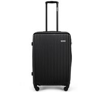 FASSLINE Valise de Voyage Moyenne 66x46x25 cm, 64 l, Bagage Rigide ABS, roulettes 360°, Serrure à Combinaison, poignée télescopique, Taille L, Valise à Coque Rigide à roulettes, Noire