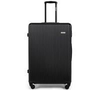 FASSLINE Valise Grande 76x51x29 cm, 96 l, Bagage enregistré Rigide ABS, roulettes 360°, Serrure à Combinaison, poignée télescopique, Taille XL, Valise à Coque Rigide à roulettes, Noir