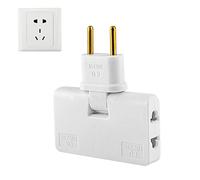 FASSME convertisseur | Adaptateur Prise Murale Plat à 3 Voies | Adaptateur Prise Plate Prise convertisseur Prise Murale intérieure pivotant à 2 Broches pour Voyage