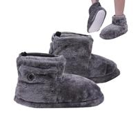 FASSME Pantoufles chauffantes, bottes chauffantes électriques USB, chaussures à cinq températures pour adultes par temps froid, bottes électriques réglables avec minuterie pour travailler, lire,