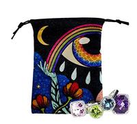 FASSME Sac à Cordon Tarot,Porte-Cartes Oracle Pochette Rune à Impression colorée - 13x18cm Dice Organizer Pouch Sac Cadeau réutilisable pour Bijoux, Maquillage, Cristal