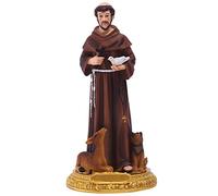 FASSME Saint François d'Assise - Résine d'ornement Statue Peinte à la Main | Bureau Classique, Inspiration prière, Cadeau dévot, Collection Renaissance, décoration