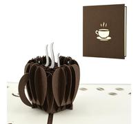 Fassory Carte pop-up 3D - Thème café, carte de vœux pour amis, collègues, carte de retraite, carte d'amitié, carte d'anniversaire pour homme, femme, sœur, frère, carte de rétablissement, carte de pard
