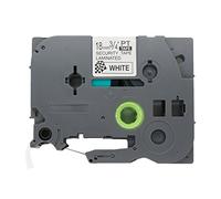 Fassport 1 lot de ruban d'étiquettes de sécurité noir sur blanc compatible avec Brother P-Touch TZ SE4 TZe SE4 18 mm 3/4"