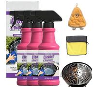 Fast-Acting Heavy-Duty Grill Degreaser Spray, BBQ Grill Cleaner for Outdoor Grills, Safe for Stainless Steel & Porcelain, Removes Burnt Food & Grease (3Pcs)