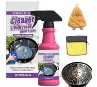 Fast-Acting Heavy-Duty Grill Degreaser Spray, BBQ Grill Cleaner for Outdoor Grills, Safe for Stainless Steel & Porcelain, Removes Burnt Food & Grease (1Pcs)
