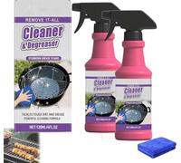 Fast-Acting Heavy-Duty Grill Degreaser Spray - BBQ Grill Cleaner, Grills and Smoker Cleaner and Degreaser, All Purpose Heavy Duty Cleaners for Barbecue Grills,Smoky Stains & Stubborn Grease (2pcs)