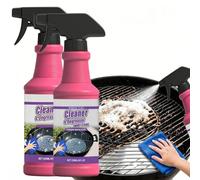 Fast-Acting Heavy-Duty Grill Degreaser Spray,BBQ Grill Cleaner Spray for Outdoor Grills,Multi-Surface Heavy Duty Degreaser Cleaner for Kitchen Stubborn Splatters,Stove Top,Drip Pans (2)