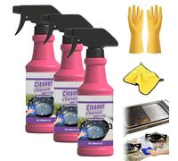 Fast-Acting Heavy-Duty Grill Degreaser Spray, BBQ Grill Cleaner Spray for Outdoor Grills Safe Heavy Duty Cleaner for Burnt Food & Grease Kitchen Stainless Steel, Oven Racks, Griddles (3PCS)